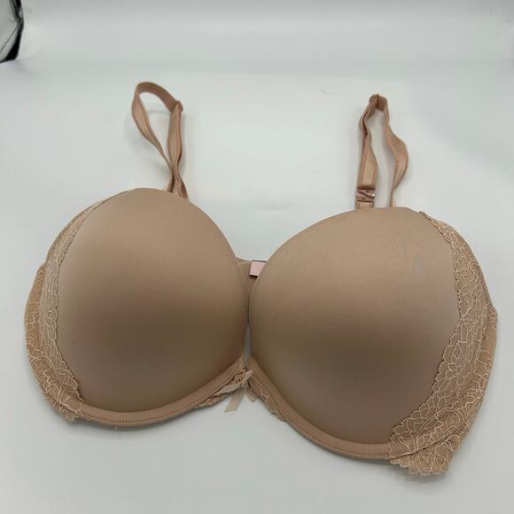 Victoria’s Secret Dream Angels Push Up Bra 38C Nude Beige Lace Trim Underwire - Picture 7 of 12